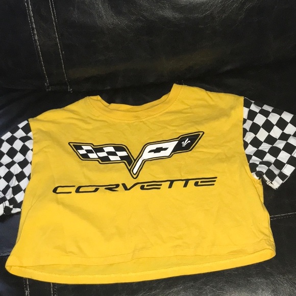 Checker Sleeve Crop Top - Picture 1 of 1